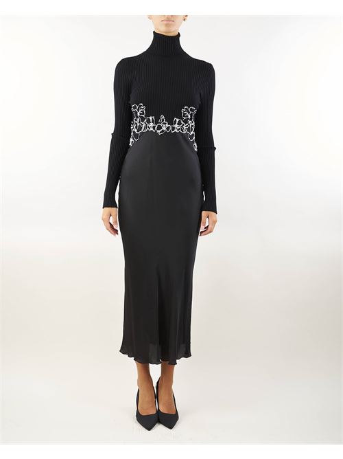 Satin and knitted dress with embroidery Ermanno by Ermanno Scervino ERMANNO BY ERMANNO SCERVINO | abito | D45EQ036E89MF062